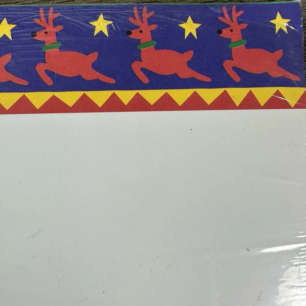 Vtg Christmas Holiday Border Paper 2 Packs 100 Sheets Total Premium 8.5x11 Sheet